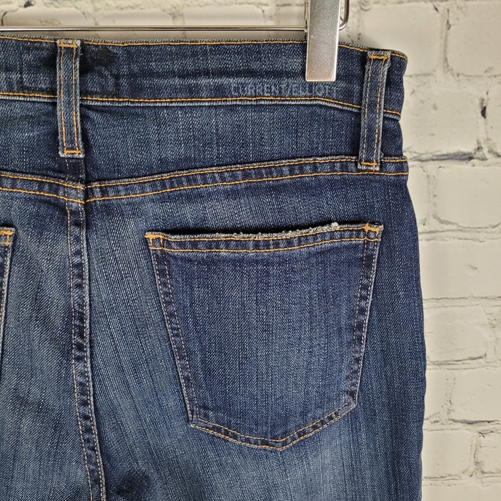 CURRENT ELLIOTT | The Kick bootcut cropped frayed hem jeans